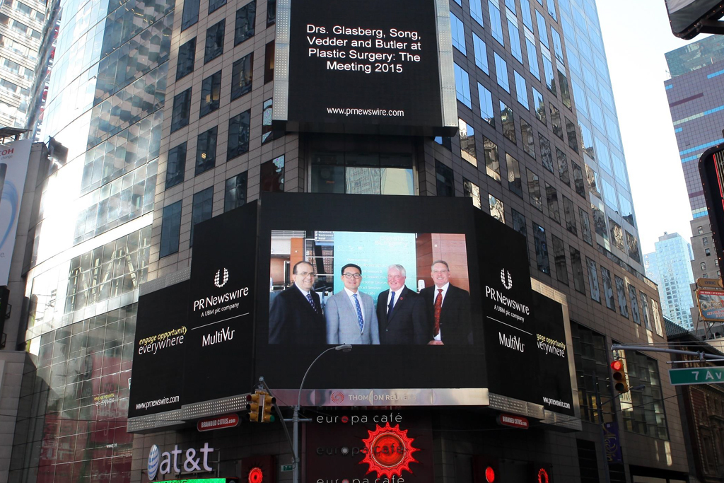 Dr. Glasberg on the Times Square Jumbotron