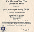 The Marquis Who's Who Publications Board Certificate